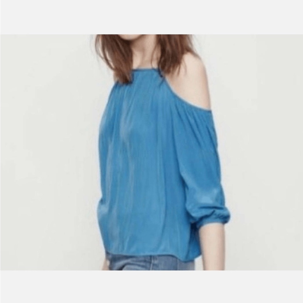 Maje royal blue cold shoulder top. - Picture 2 of 13